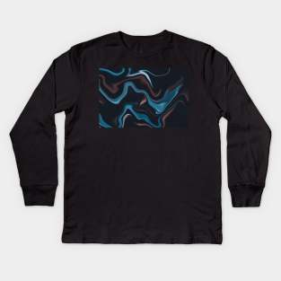 Abstract Dark Waves II Kids Long Sleeve T-Shirt